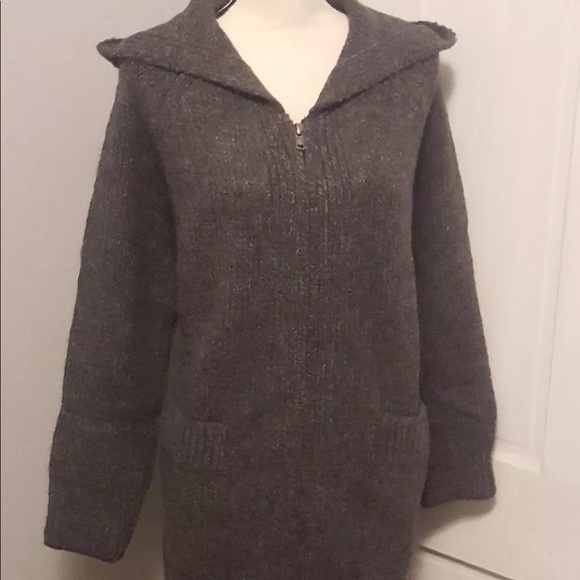 ZARA NEW GRAY KNIT LONG SWEATER HOODED SMALL MED🎀 - Picture 8 of 8